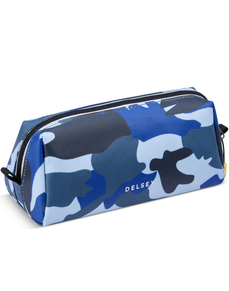 DELSEY Paris BTS 2023 Top Zip Opening 1 Compartment Pencil Case - Camo Blue